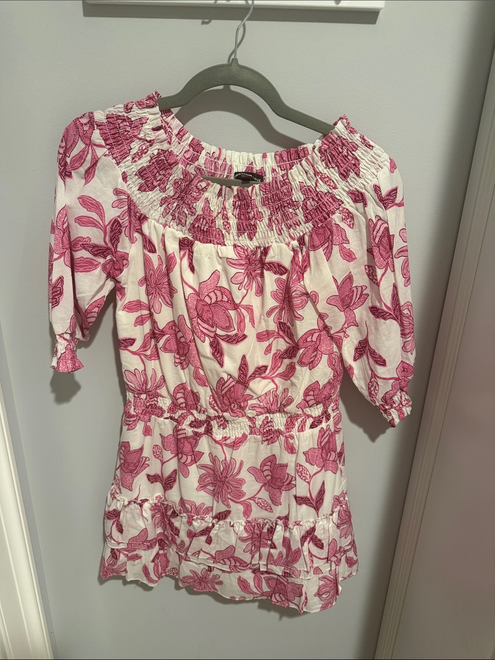 Generation Love White Tunic with Pink Floral Print
